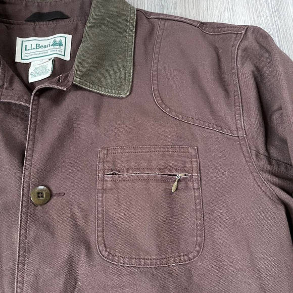LL Bean Chore Barn Coat Jacket Men's L Plaid Flannel Lined Work Field cotton - Picture 7 of 15